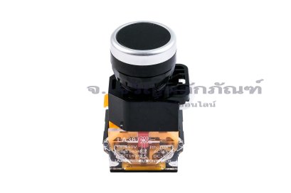 [E] สวิตช์ปุ่มกด ปุ่มกดล็อก รุ่น LA38-11T ปุ่มสีดำ